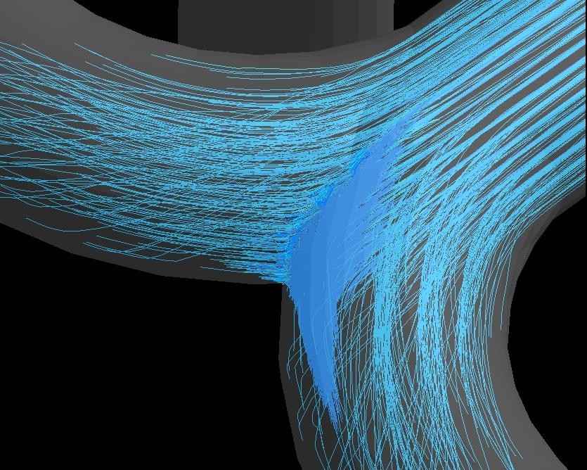 Curgerea materialului prîntr-o intersecție curbată iFLOW